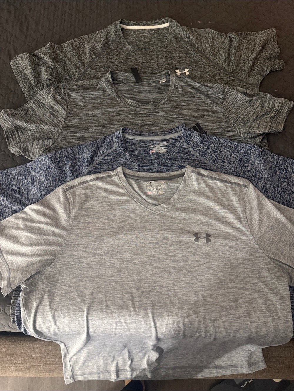 Under Armour Men's Heather Gray & Navy Performance Tee Pack